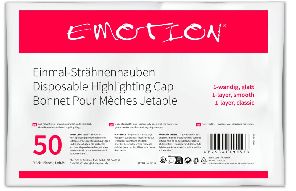 Efalock Einmal-Strähnenhauben einlagig (glatt oder gehämmert)