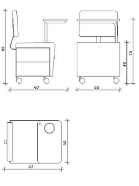 Manikürewagen mit Tablett - Wallie