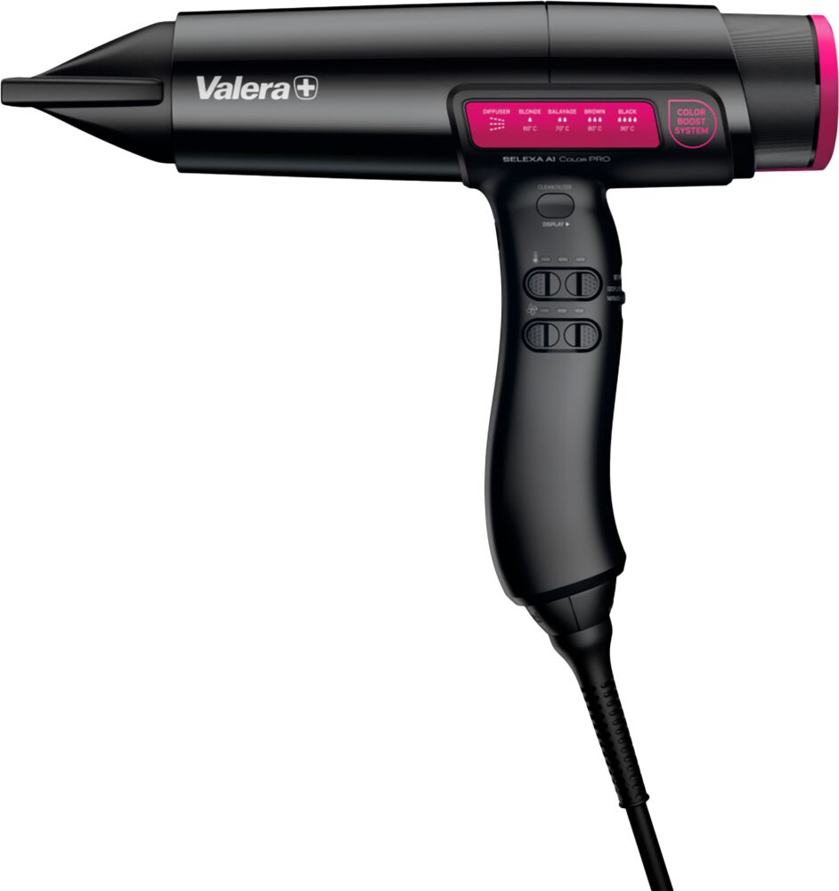 valera-selexa-a-i-color-pro-schwarz-pink-foehn-mit-rotocord-und-ein-display-mit-fuenf-farb-modi