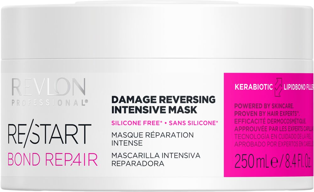 dose-revlon-restart-bond-repair-intensive-maske-250-ml-mit-weisser-verpackung-und-pinkem-label-fuer-reparatur-geschaedigter-haare