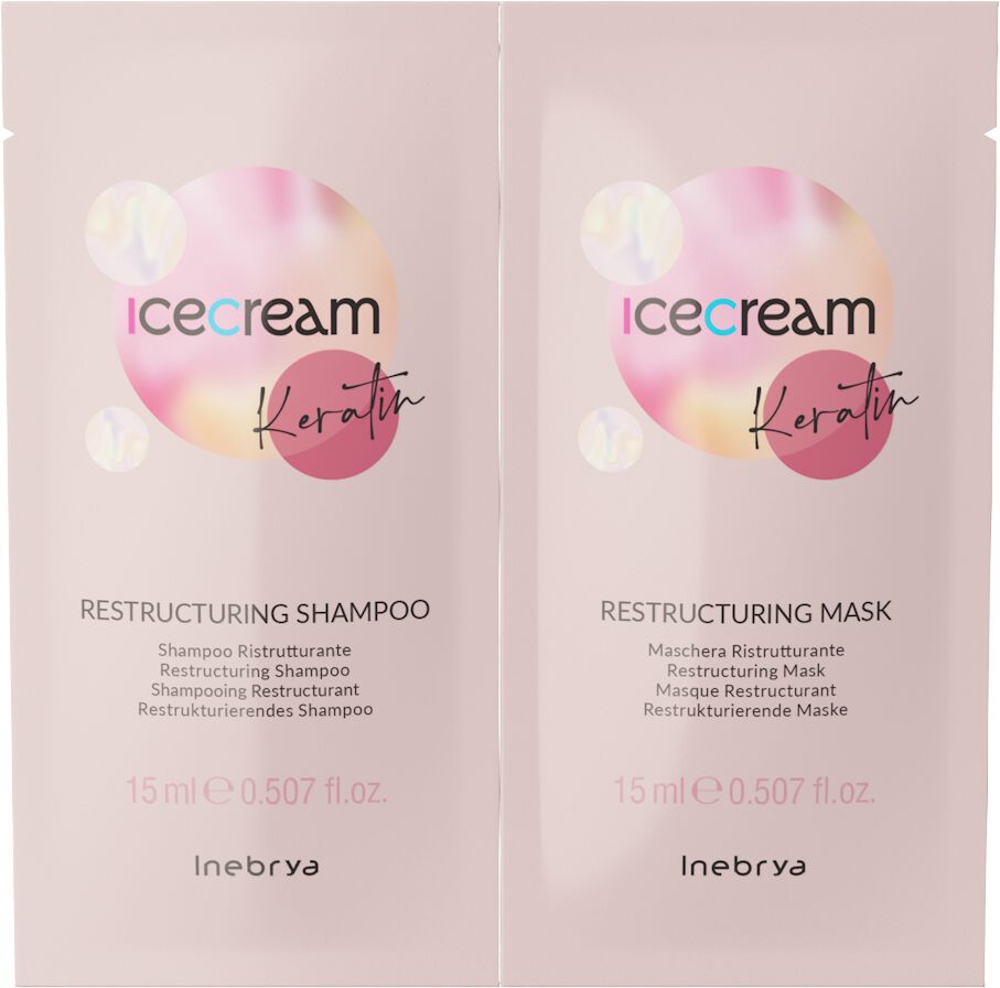 Inebrya Sachets zur Haarpflege: Shampoo 15ml + Mask 15ml