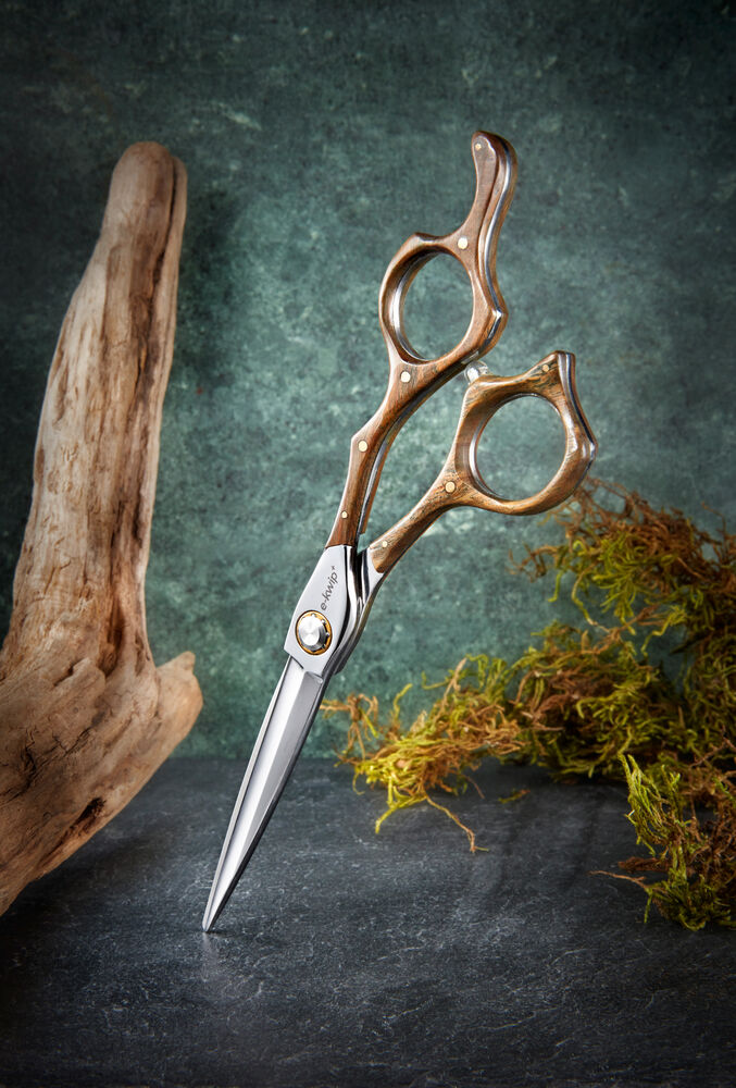 e-kwip Nature Friseurschere mit Holzgriff  e-kwip Nature Friseurschere mit Holzgriff
