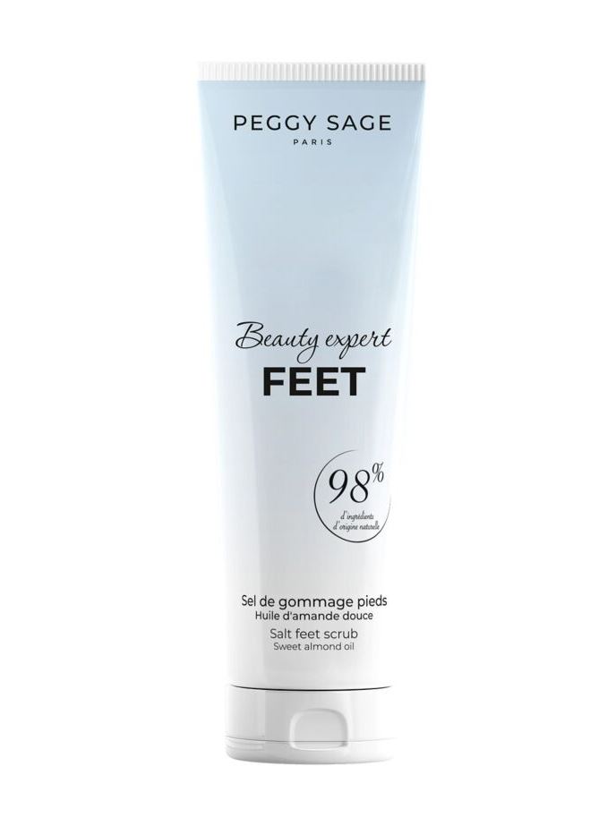 hellblaue-tube-mit-fusspeeling-von-peggy-sage-und-aufdruck-98-prozent-natuerliche-inhaltsstoffe
