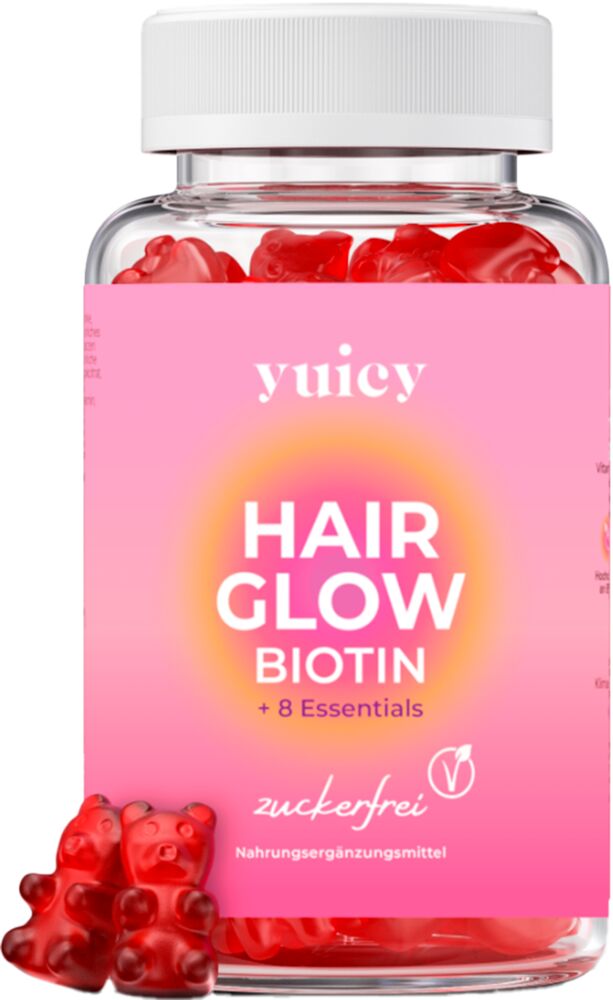 Yuicy Hair Glow Vitamingummies Biotin  60 Stück (für gesundes Haar)