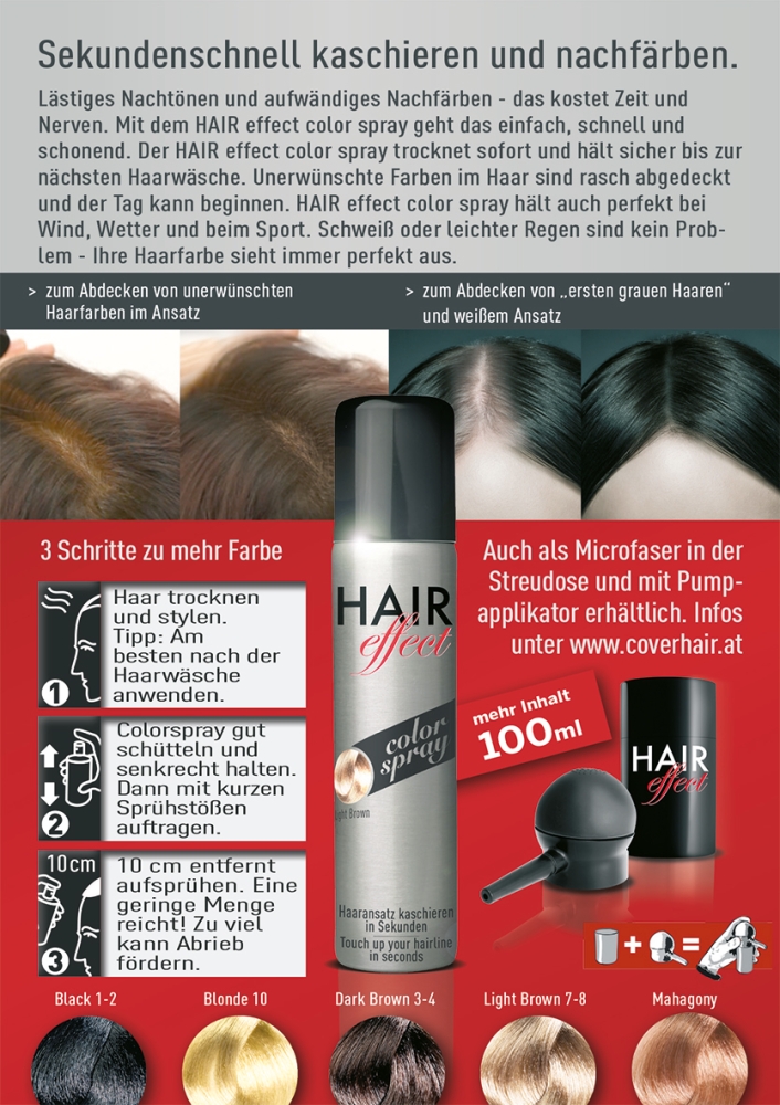 Hair Effect Ansatzspray Flyer Hair Effect Ansatzspray Flyer