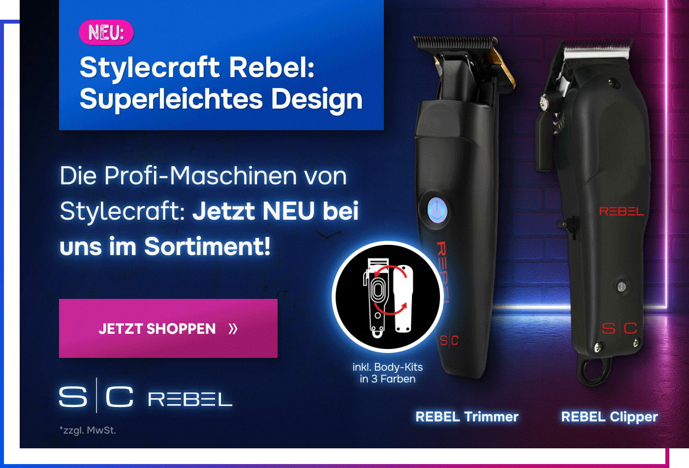 stylecraft_haarschneidemaschinen_mit_wechselnden_farben