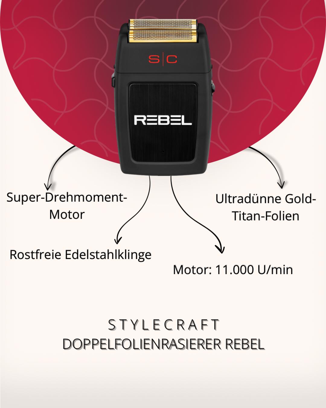 Stylecraft Doppelfolienrasierer Rebel schwarz Stylecraft Doppelfolienrasierer Rebel schwarz