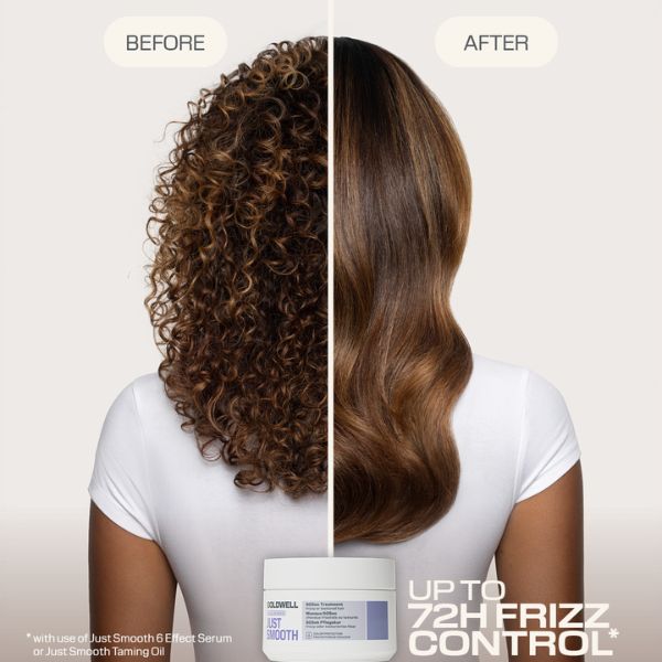 goldwell-dualsenses-just-smooth-60sec-treatment-vorher-nachher-lockiges-und-geglaettetes-braunes-haar