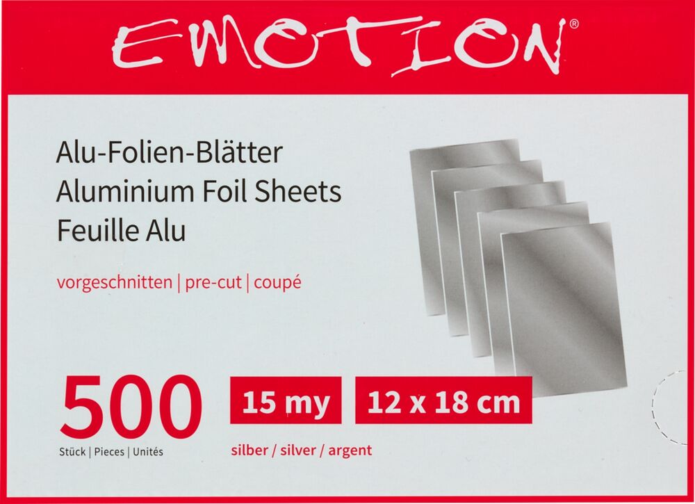 Efalock Alu-Folien-Blätter silber: 18cm lang, 15my (Einzelblätter) Efalock Alu-Folien-Blätter silber: 18cm lang, 15my (Einzelblätter)