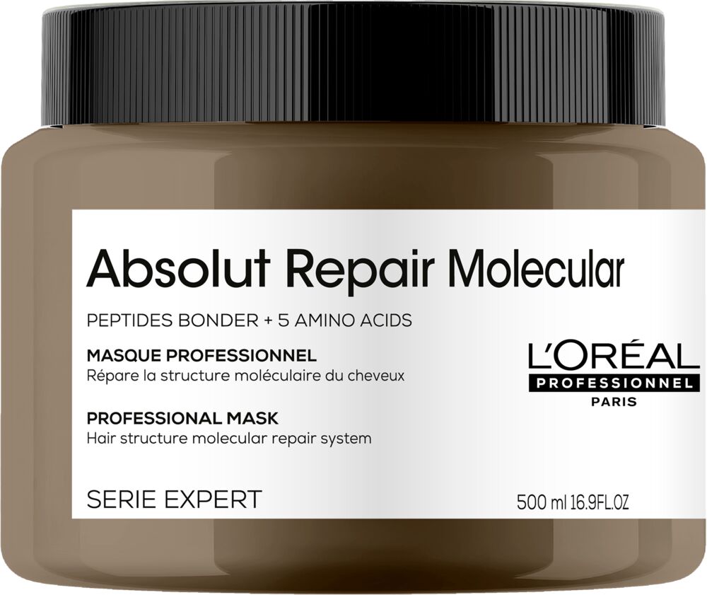 loreal-absolut-repair-molecular-maske-fuer-schaedigtes-haar-500ml-braun-weie-dose-mit-schwarze-deckel