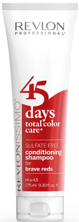 37500609 Revlon Professional Revlonissimo 45 Days Total Color Care Brave Reds Farbschutz Shampoo 275 ml in weisser Tube mit rotem Etikett