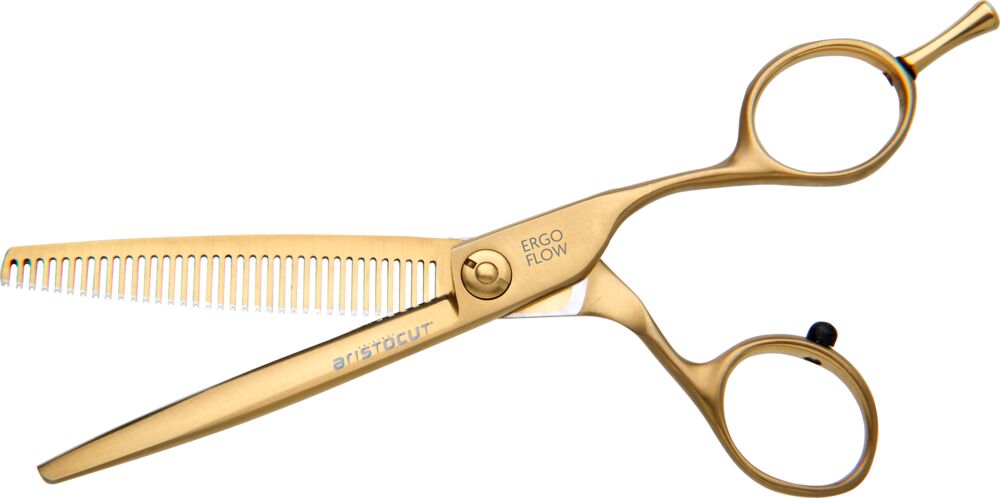 Aristocut Friseurschere Mattgold: Ergo-Flow im Crane Design (Offset)