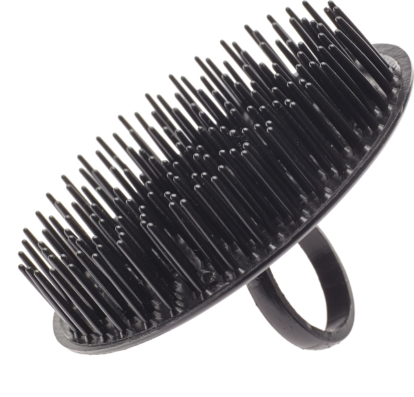 Kopfmassagebürste schwarz mit Ring