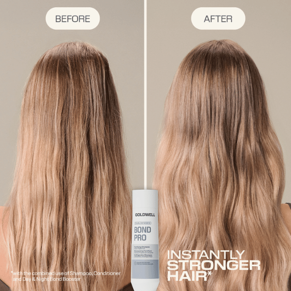 langes-strapaziertes-haar-vorher-und-gepflegtes-glaenzendes-haar-nachher-mit-goldwell-dualsenses-bond-pro-shampoo