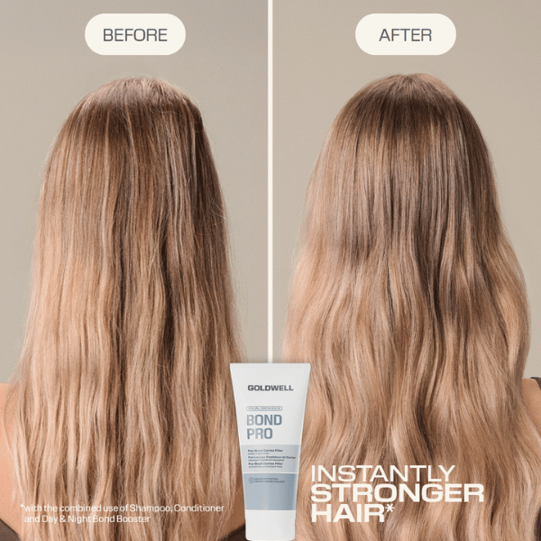 langes-strapaziertes-haar-vorher-und-gepflegtes-glaenzendes-haar-nachher-mit-goldwell-dualsenses-bond-pro-pre-wash-cortex-filler