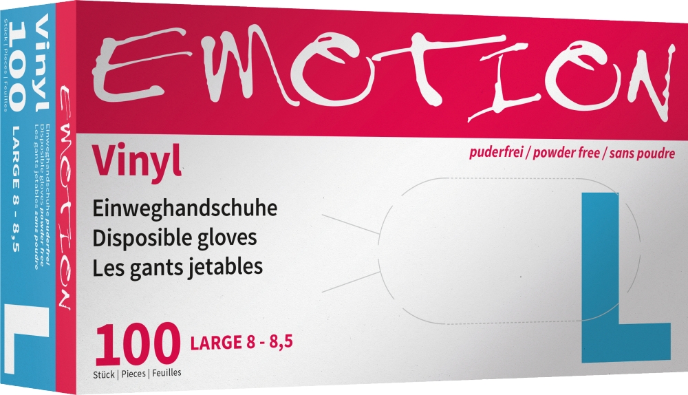Vinyl-Handschuhe puderfrei Emotion 100Stück