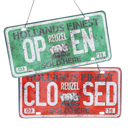 Reuzel Open/Closed Schild Reuzel Open/Closed Schild