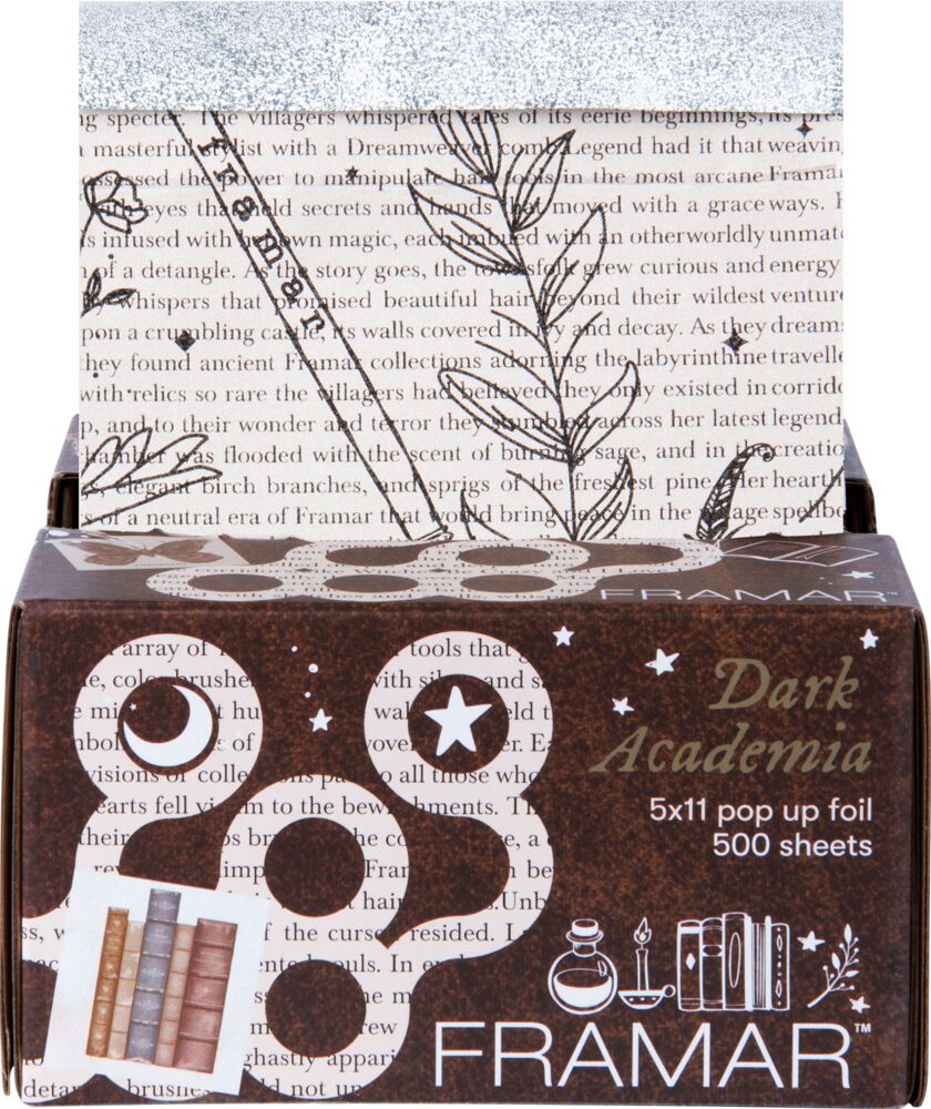 _framar_ pop_up_foil_dark_academia_500_blaetter_straehnenfolie_geprgt_brauner_box_blaetter_hell_beige_stopperka