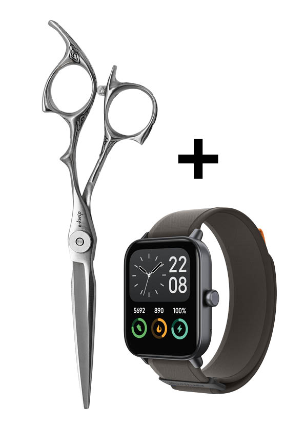 e-kwip Hero Friseurschere 6.0os + Smartwatch