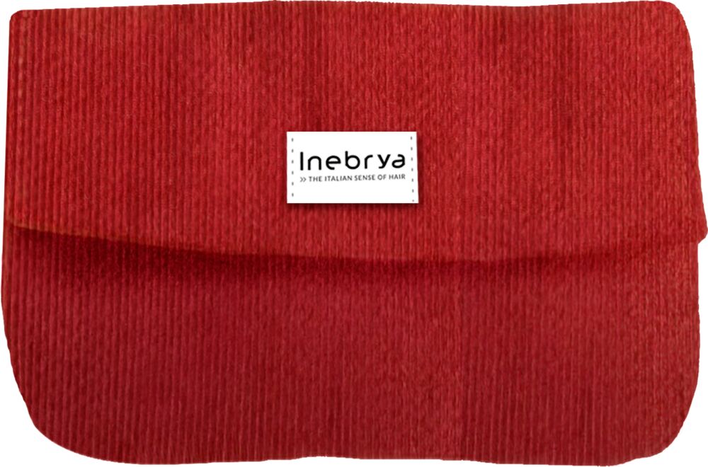 inebrya-up-to-you-samt-pochette-in-rot-mit-logo-inebrya-auf-dem-deckel
