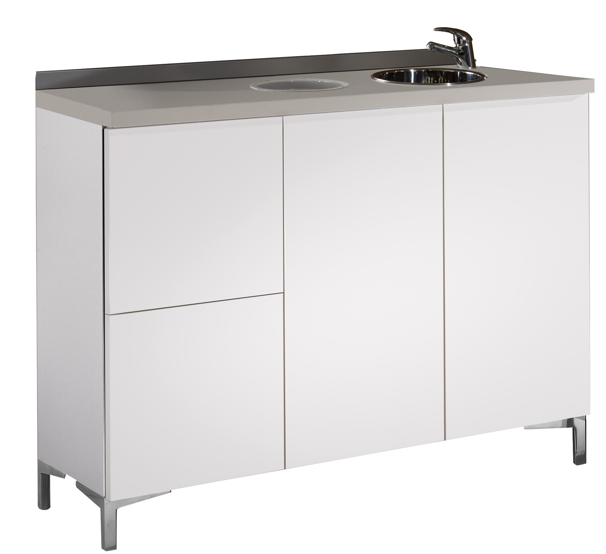 Unterschrank 120cm mit Edelstahlbecken Unterschrank 120cm mit Edelstahlbecken