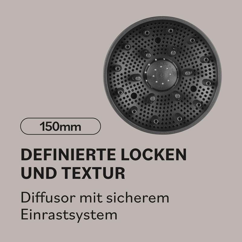 Schwarzer Diffusor mit 150 mm Durchmesser für den BaBylissPRO Evoluto Haartrockner