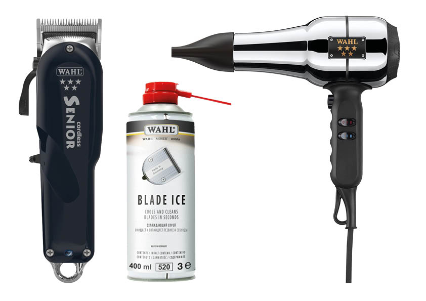 Wahl Cordless Senior Haarschneidemaschine + Föhn + Blade Ice Spray