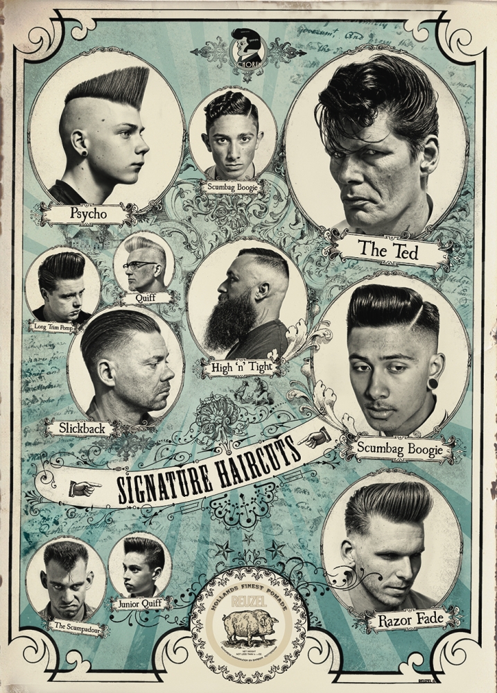 Reuzel Poster Signature Haircuts 50x71cm Reuzel Poster Signature Haircuts 50x71cm