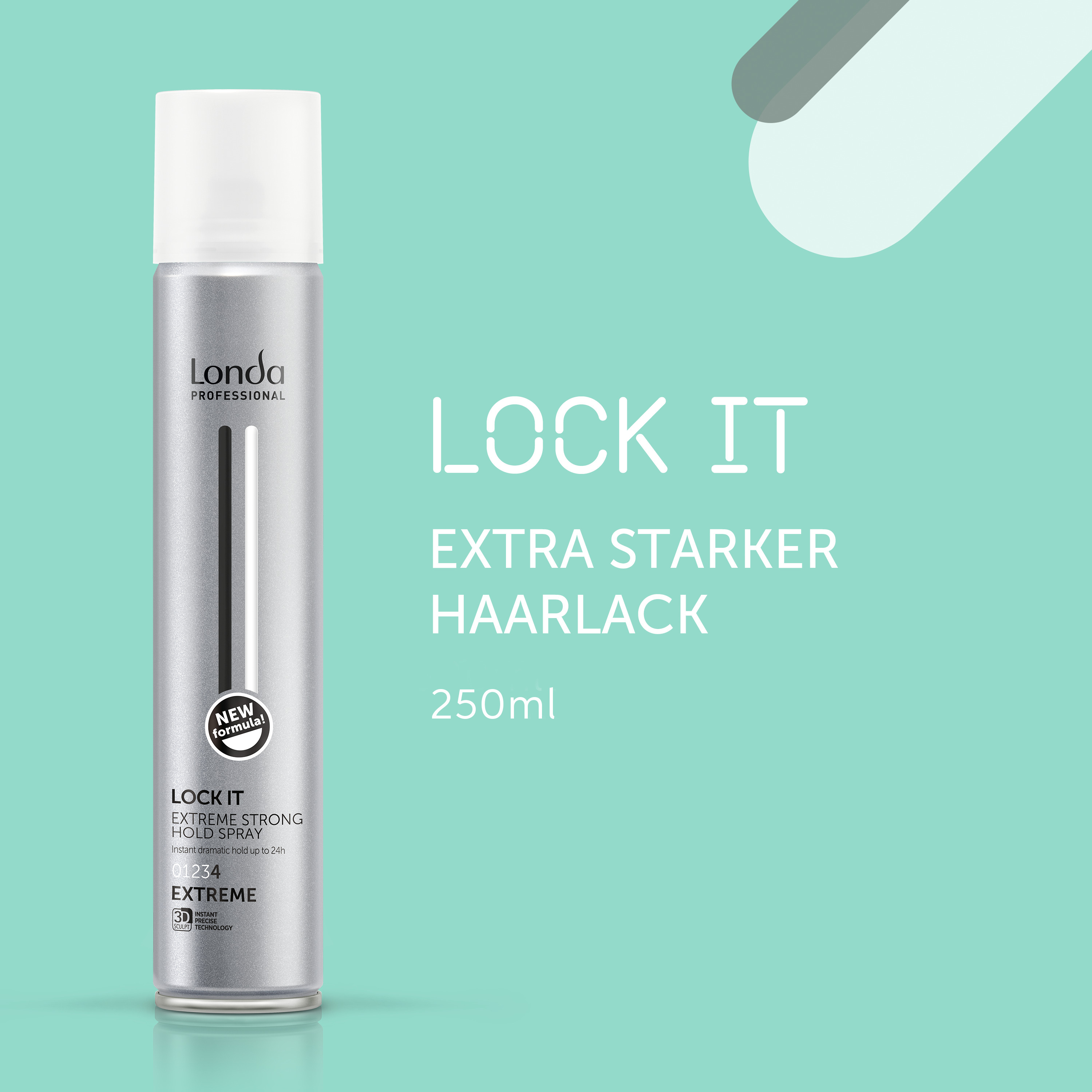 londa-lock-it-extreme-strong-hold-spray-250ml-extra-starker-haarlack-in-silberdose londa-lock-it-extreme-strong-hold-spray-250ml-in-silberner-dose-auf-tuerkisfarbenem-hintergrund-mit-aufdruck-extra-starker-haarlack