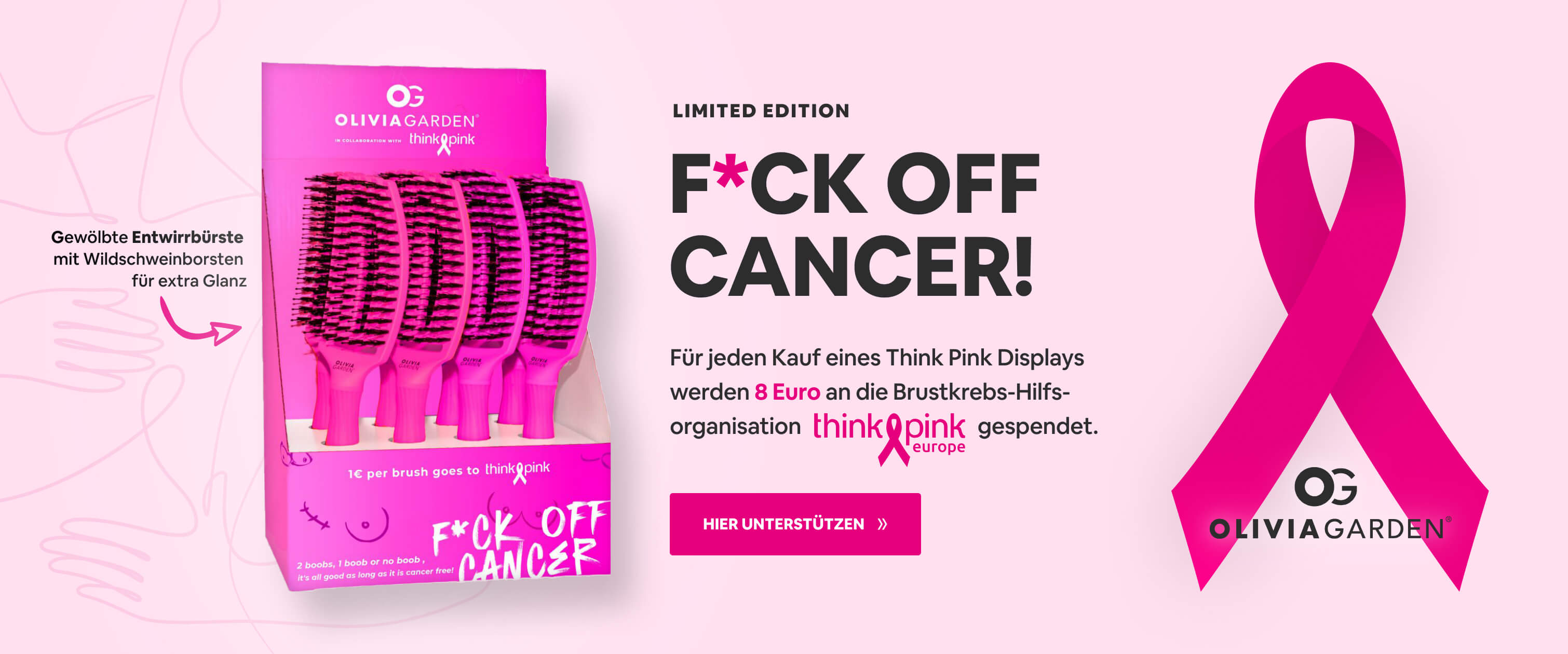 Think Pink Edition Olivia Garden Entwirrbürsten
