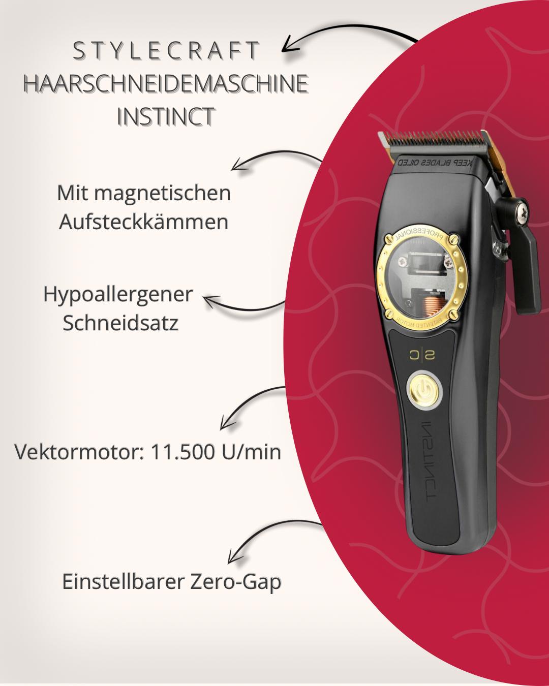 Stylecraft Instinct Clipper + Trimmer + Oil Spray 400 ml Stylecraft Instinct Clipper + Trimmer + Oil Spray 400 ml