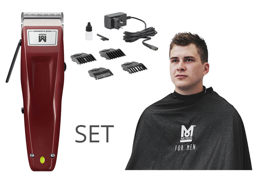 Moser Haarschneidemaschine 1400 Cordless + Cape black