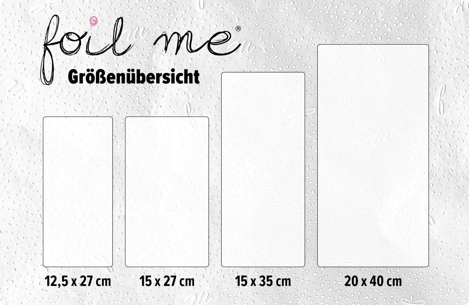 Übersicht aller Größen der Foil Me Strähnenfolien