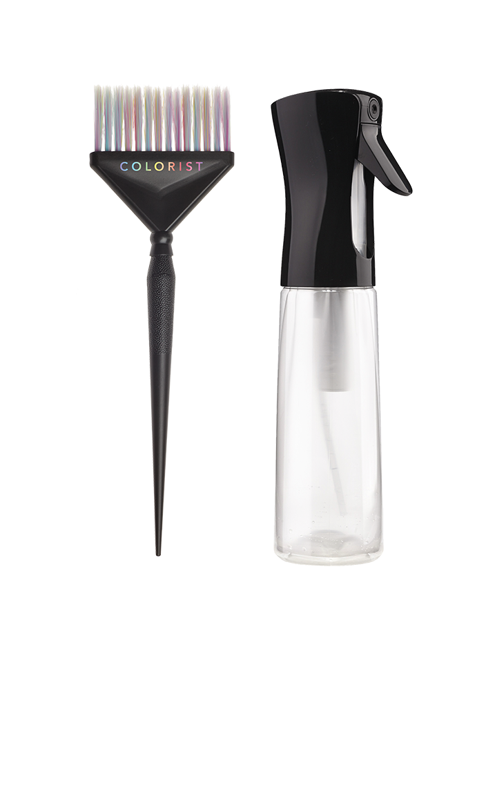 Stopperka-Faerbepinsel-und-Wasserflasche-Sprayflasche Stopperka-Faerbepinsel-und-Wasserflasche-Sprayflasche