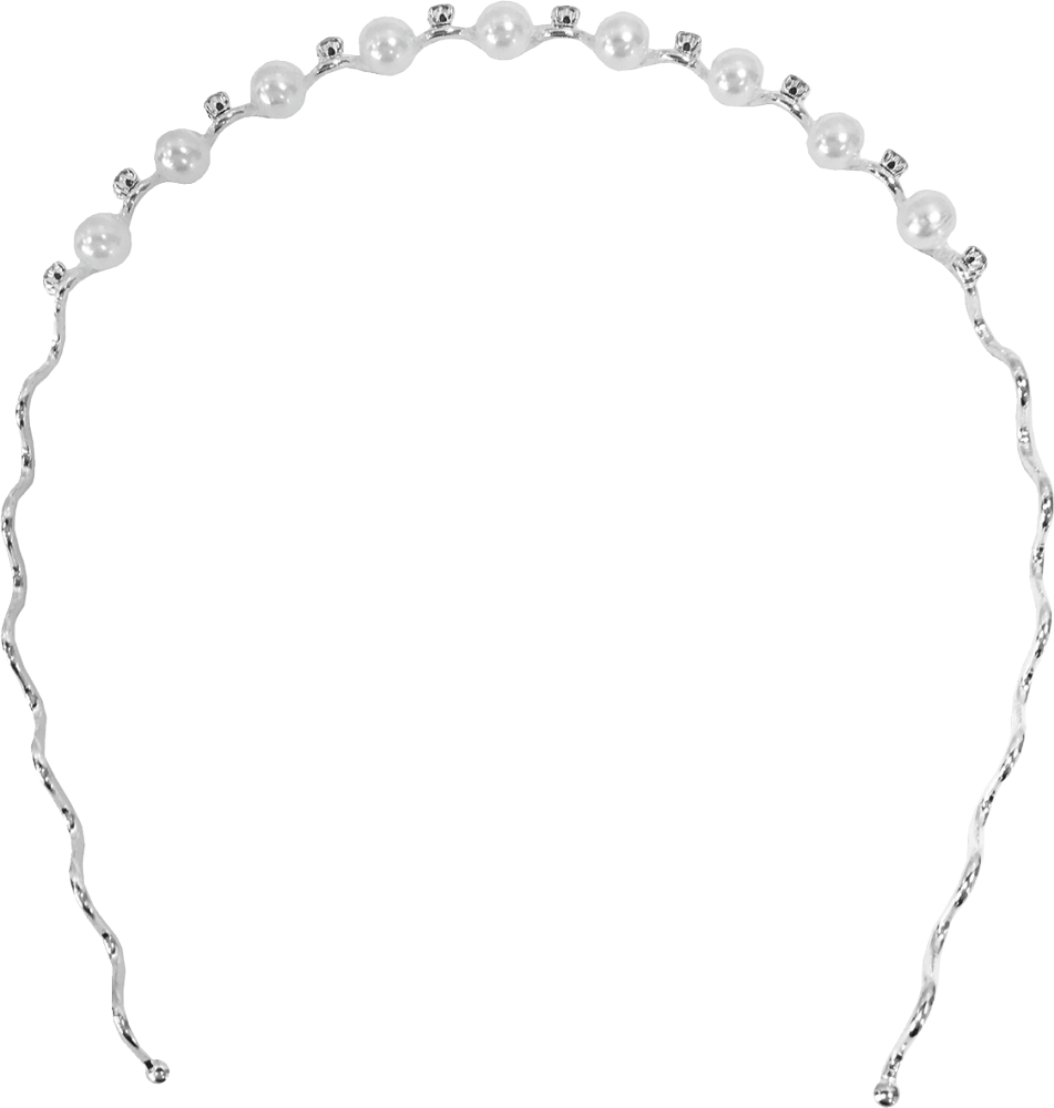 Haarreif gewellt Perle und Strass Haarreif gewellt Perle und Strass