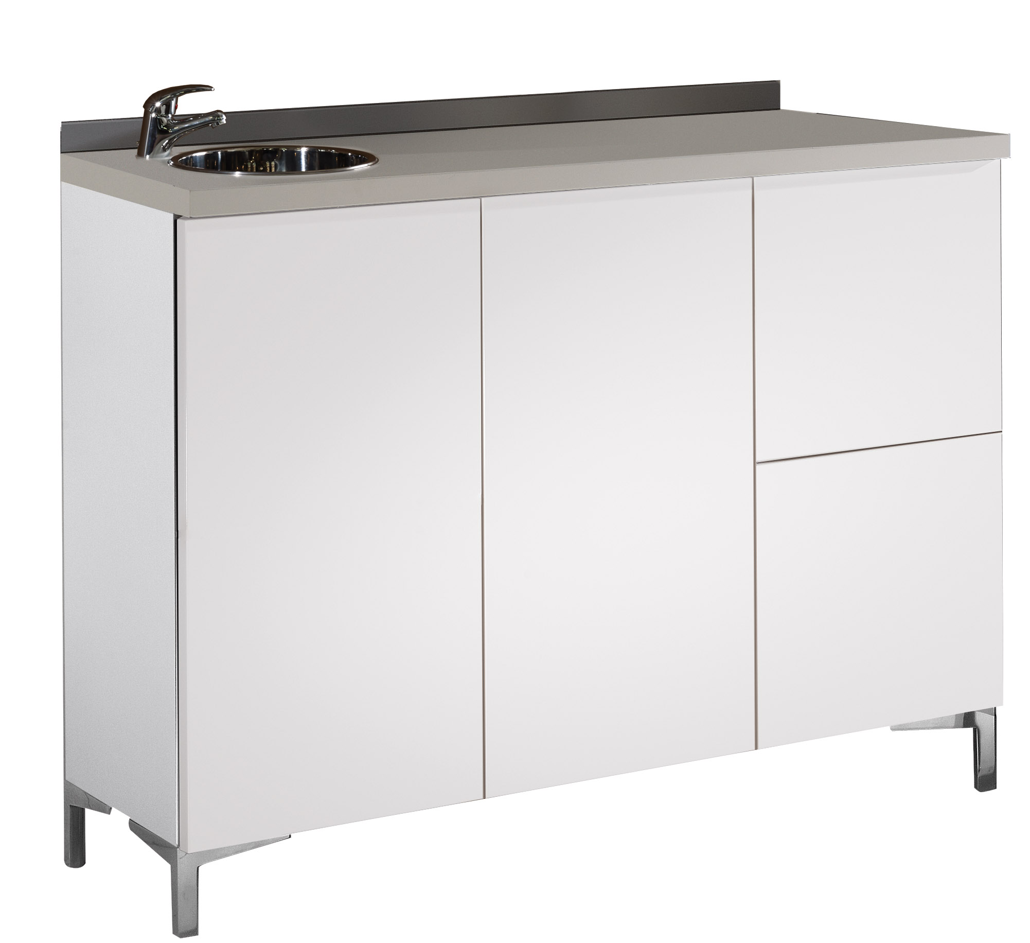 Unterschrank 120cm mit Edelstahlbecken Unterschrank 120cm mit Edelstahlbecken