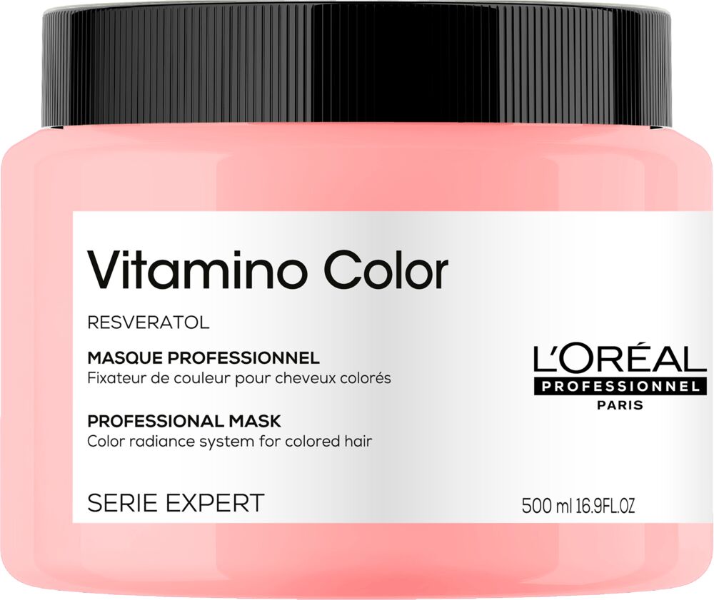 loreal-vitaminocolor-maske-fuer-coloriertes-haar-500ml-hellrosa-dose -mit-schwarze-deckel