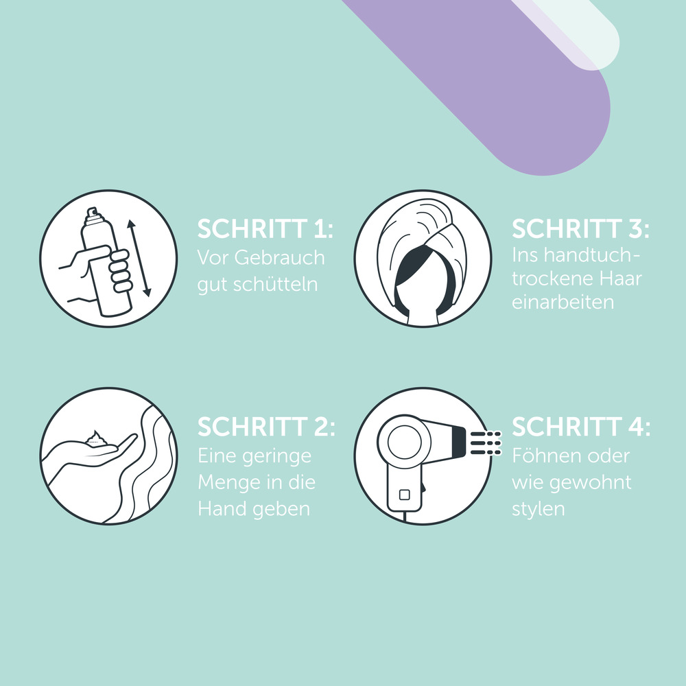 londa-professional-dramatize-it-x-strong-hold-mousse-200ml-anwendungsschritte-illustration-mit-haarschaum-handtuch-und-foehn-auf-tuerkisfarbenem-hintergrund