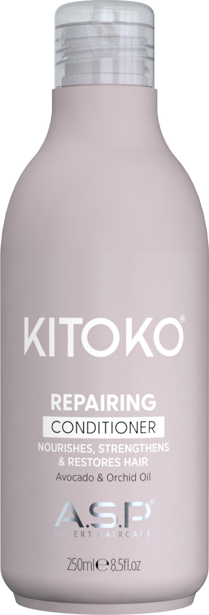 kitoko-repairing-conditioner-in-rosagrauer-flasche-mit-transparentem-deckel-fuer-geschaedigtes-haar