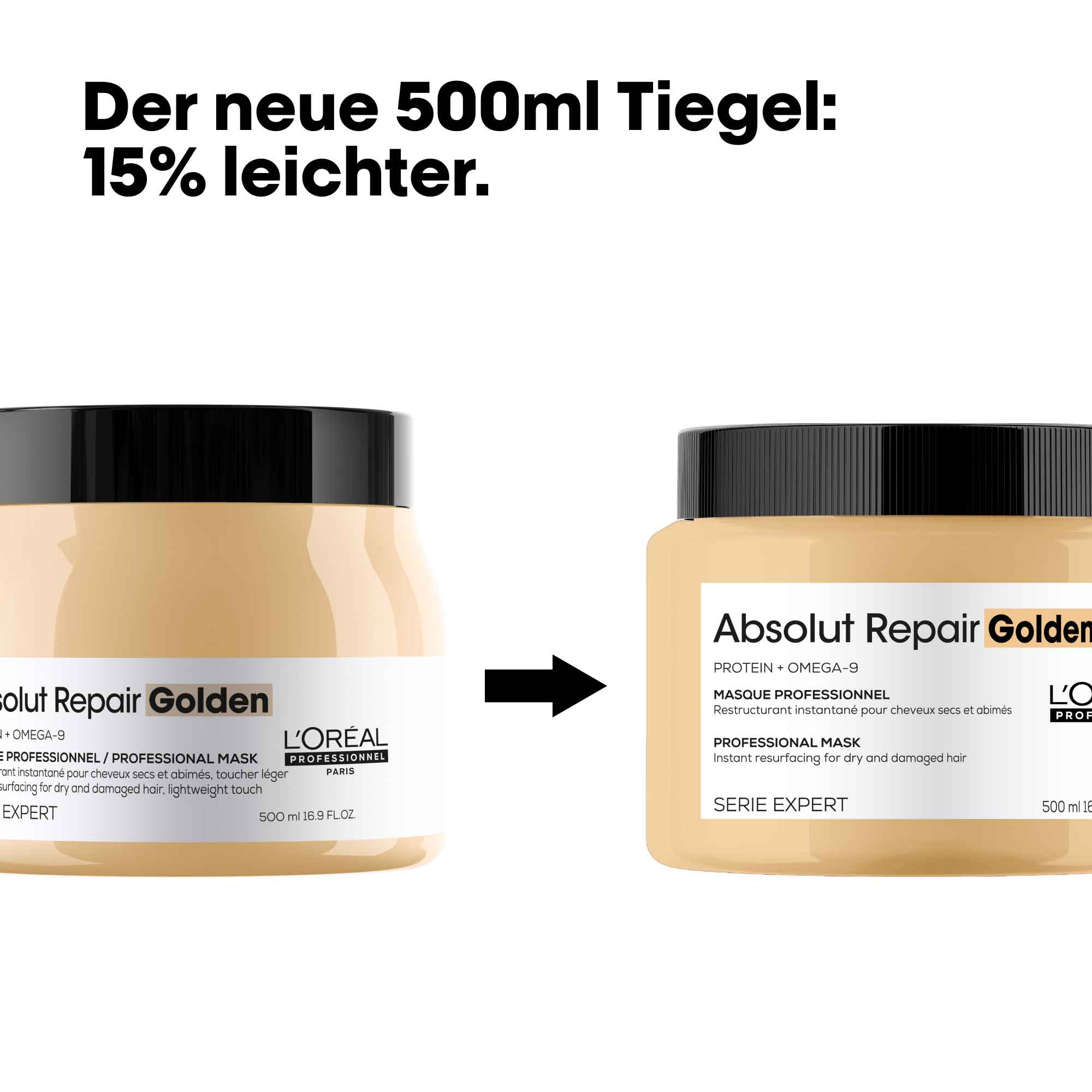 loreal-professionnel-absolut-repair-gold-maske-fuer-trockenes-und-geschaedigtes-haar-vergleich-alte-und-neue-verpackung-mit-text-zur-gewichtsreduktion