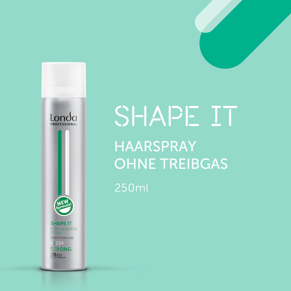 londa-professional-shape-it-haarspray-ohne-treibgas-250-ml-silberne-spraydose-mit-gruenem-streifen-auf-tuerkisfarbenem-hintergrund