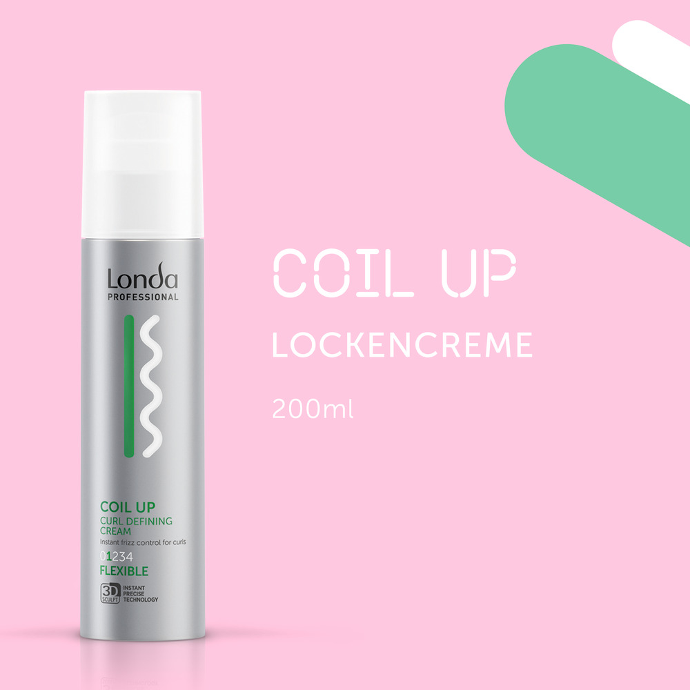 londa-professional-coil-up-lockencreme-200ml-flasche-auf-rosa-hintergrund-mit-gruenem-design-und-weissem-text