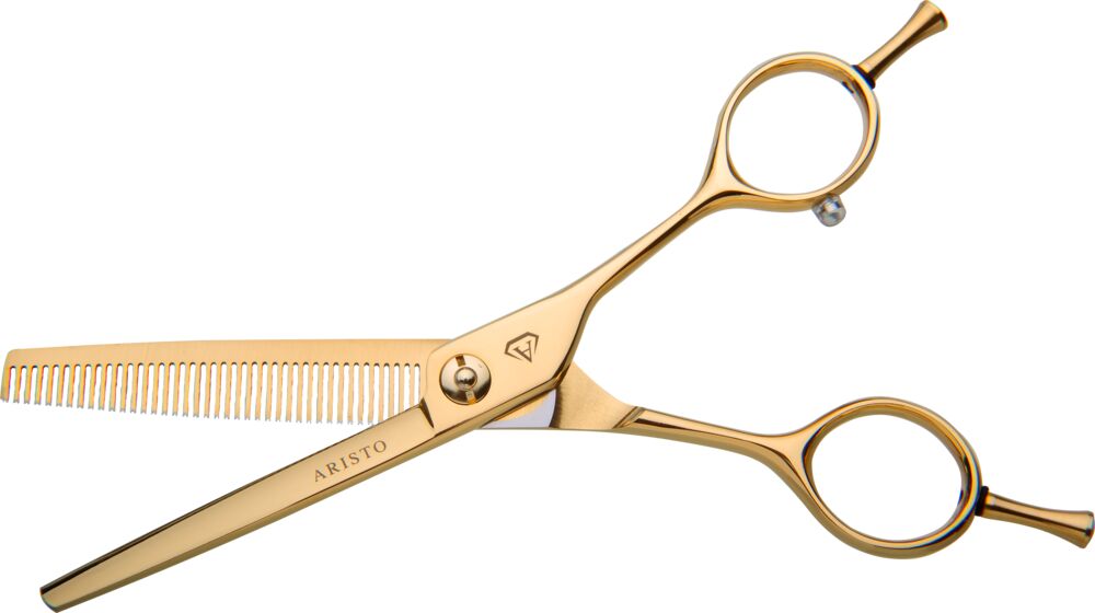 aristocut-modellierschere-sato-gold-mit-40-zaehne-schere-auf