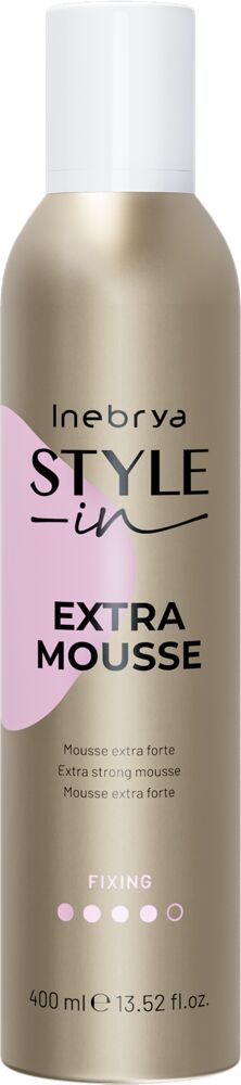 inebrya-style-in-extra-mousse-400-ml-bronze-flasche-mit-rosa-farbfleck-schwarzer-schrift-und-weissen-deckel