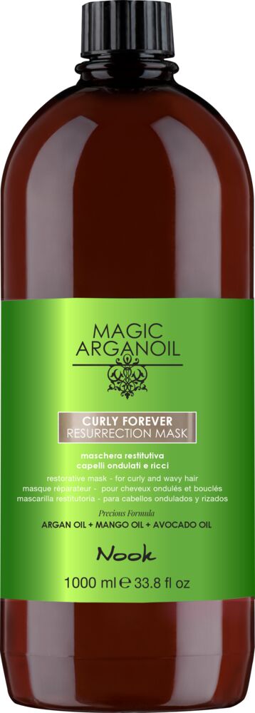 nook-curly-forever- resurrection-maske-fuer-feuchtigkeit-und-glanz-1000-ml-gruen-braune-flasche
