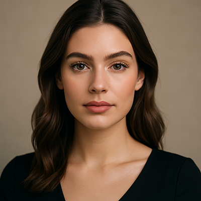 junge-frau-mit-dunkelbraunem-wellenhaar-und-natuerlichem-make-up-in-schwarzem-shirt-vor-beigem-hintergrund