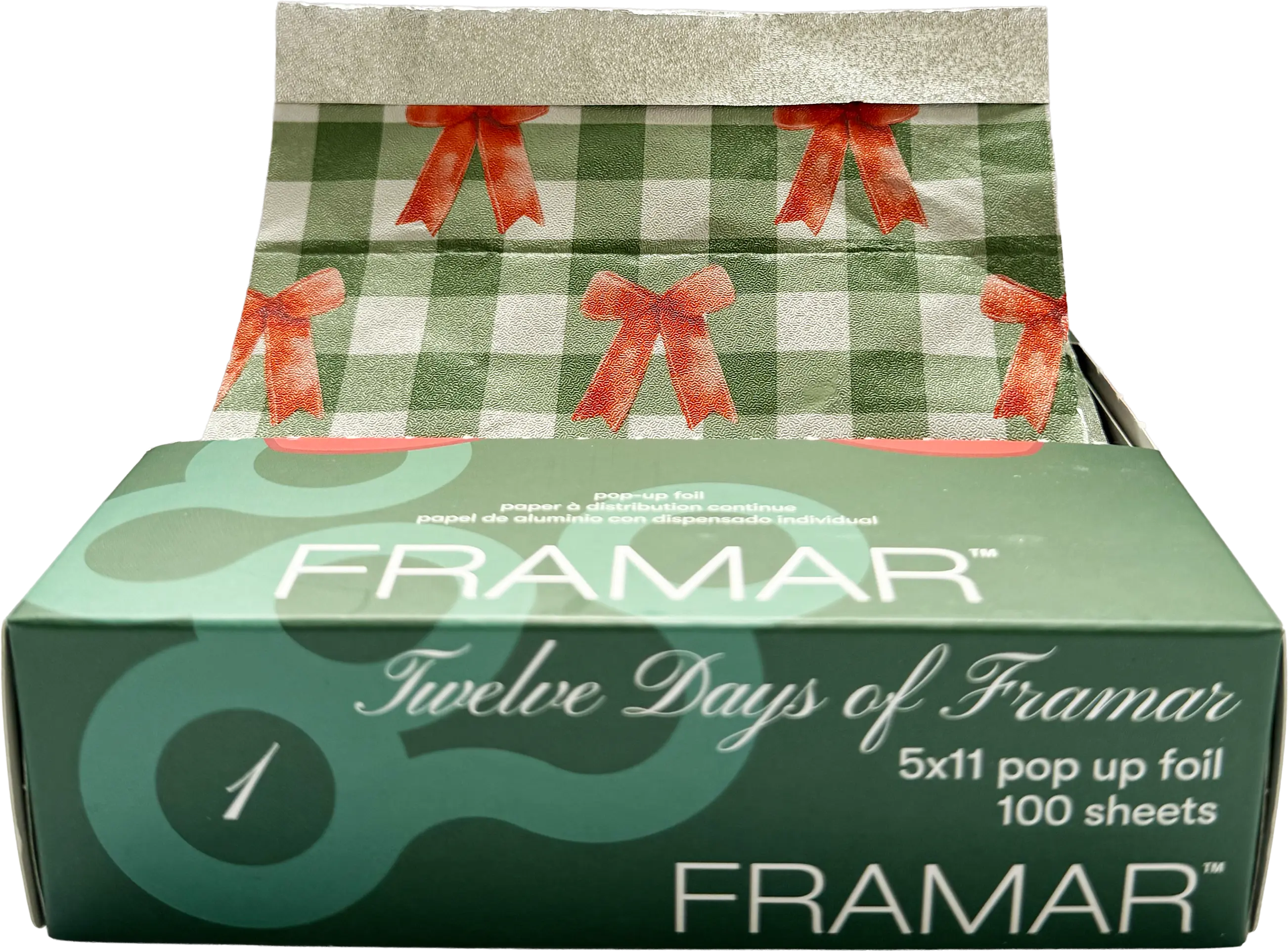 framar-bow-and-mistletoe-straehnenfolie-mit-roten-schleifen-und-gruenem-karomuster