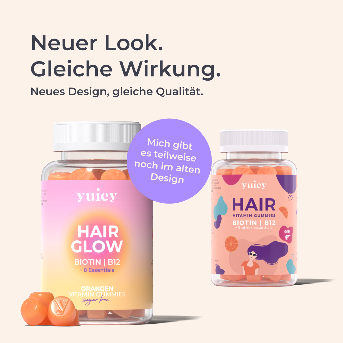 Yuicy Hair Glow Gummies 60 Stück 210g - Zuckerfrei