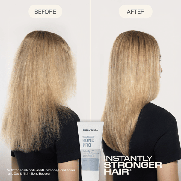 blondes-strapaziertes-haar-vorher-und-gepflegtes-glattes-haar-nachher-mit-goldwell-dualsenses-bond-pro-pre-wash-cortex-filler