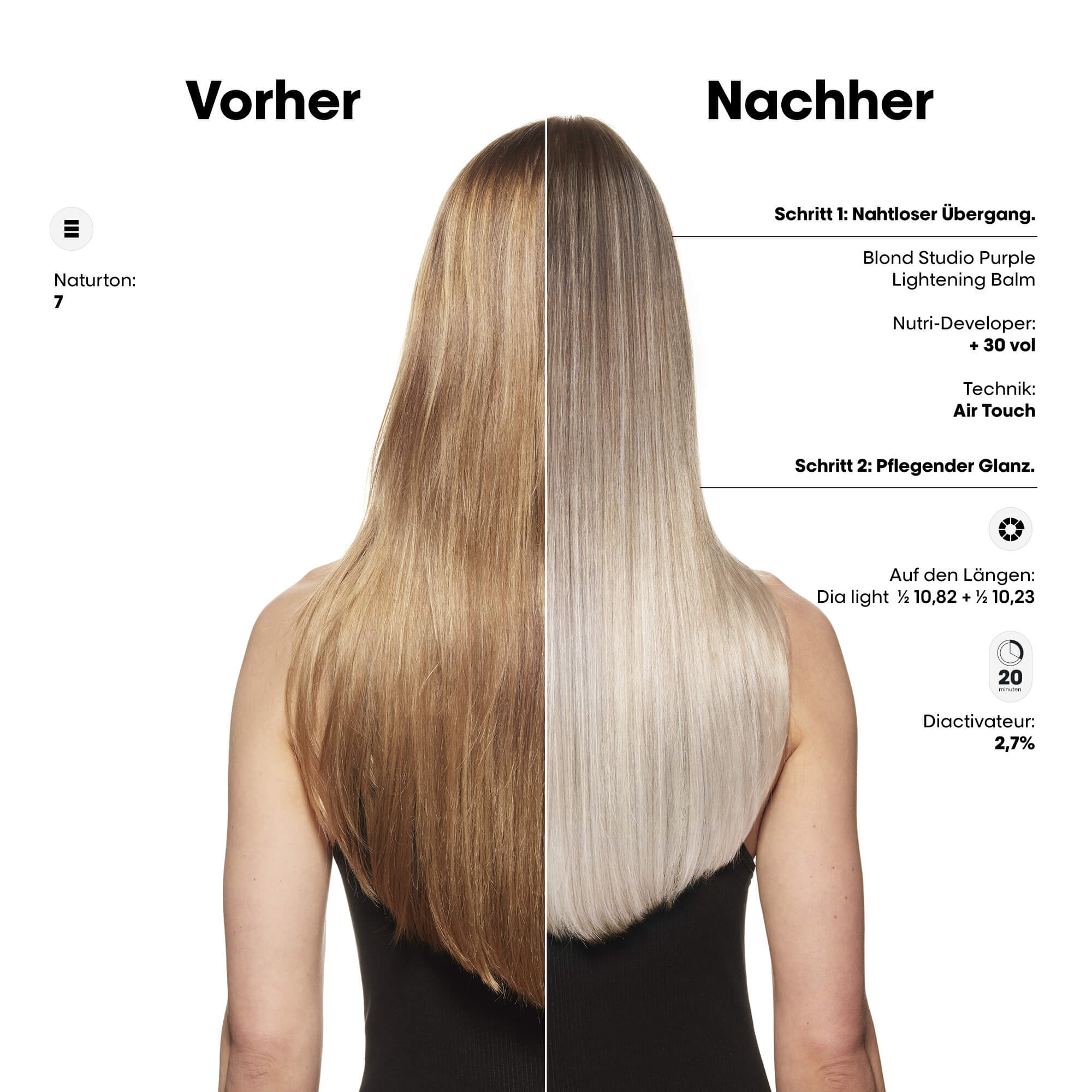 Blondierung + Abmattierung mit Dialight Blondierung + Abmattierung mit Dialight